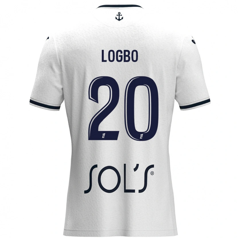 Danxen Niño Camiseta Andy Logbo #20 Blanco Azul Oscuro 2ª Equipación 2024/25 La Camisa México