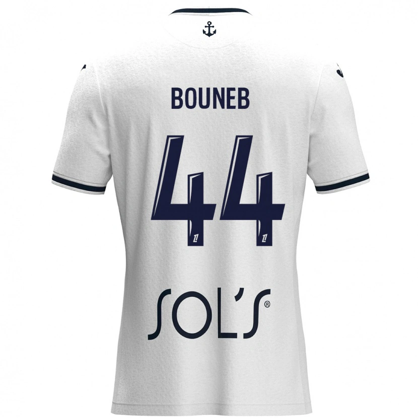 Danxen Niño Camiseta Ismaïl Bouneb #44 Blanco Azul Oscuro 2ª Equipación 2024/25 La Camisa México