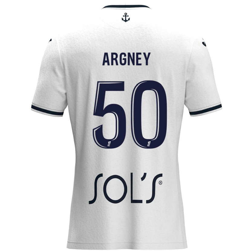 Danxen Niño Camiseta Paul Argney #50 Blanco Azul Oscuro 2ª Equipación 2024/25 La Camisa México