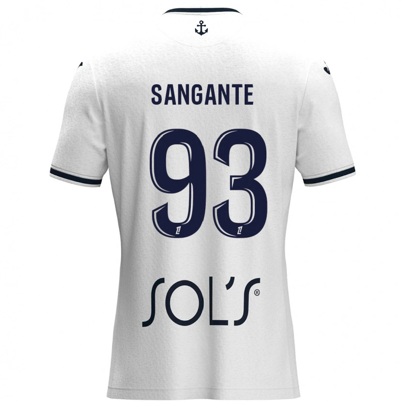 Danxen Niño Camiseta Arouna Sangante #93 Blanco Azul Oscuro 2ª Equipación 2024/25 La Camisa México