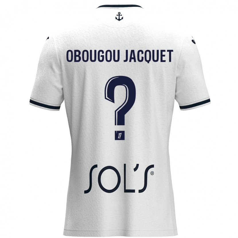 Danxen Niño Camiseta Noam Obougou Jacquet #0 Blanco Azul Oscuro 2ª Equipación 2024/25 La Camisa México