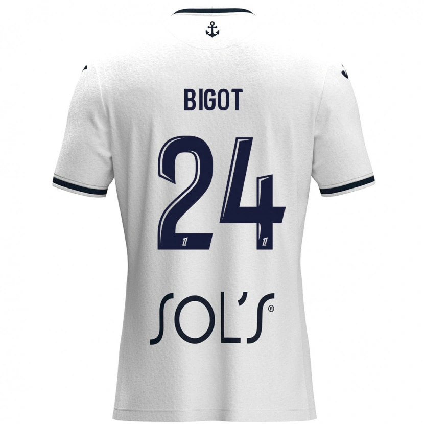 Danxen Niño Camiseta Maureen Bigot #24 Blanco Azul Oscuro 2ª Equipación 2024/25 La Camisa México