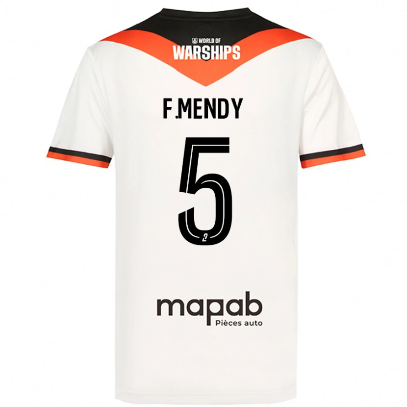 Danxen Niño Camiseta Formose Mendy #5 Blanco 2ª Equipación 2024/25 La Camisa México