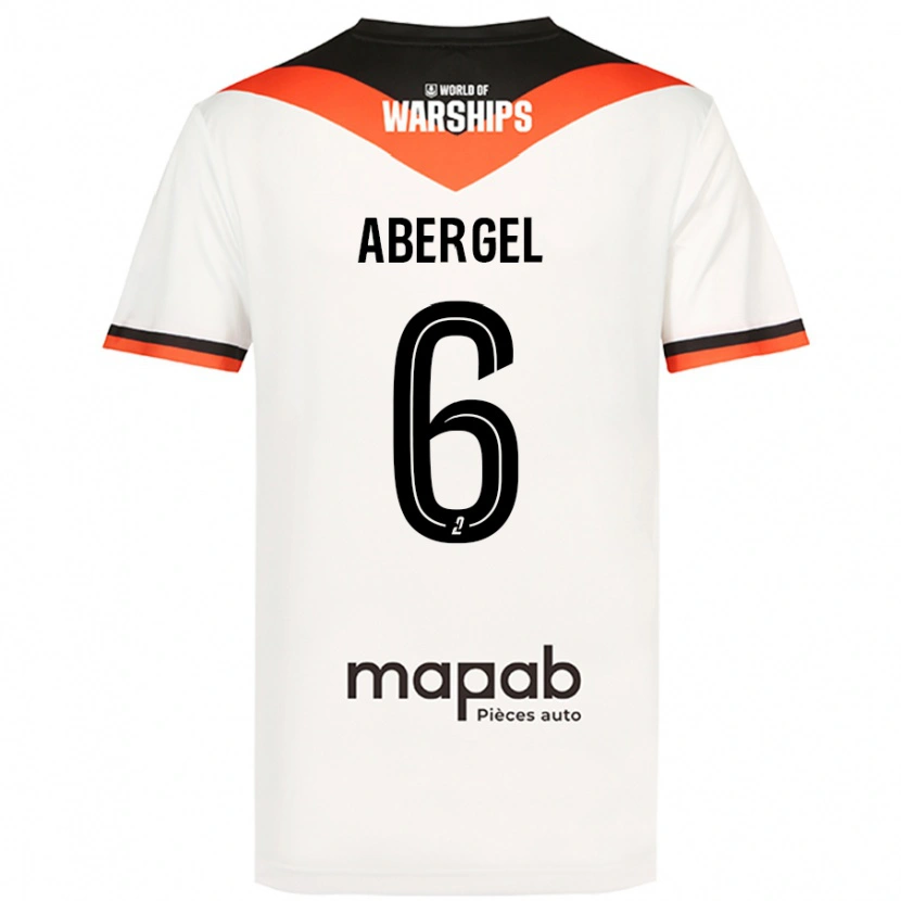 Danxen Niño Camiseta Laurent Abergel #6 Blanco 2ª Equipación 2024/25 La Camisa México