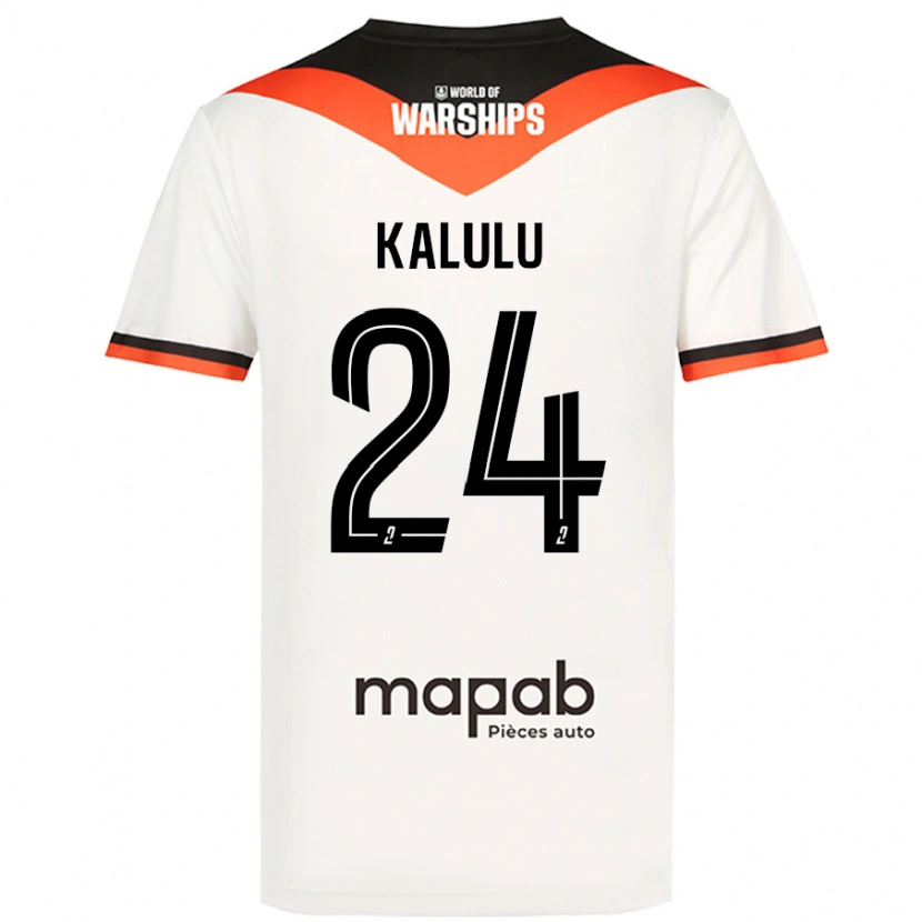 Danxen Niño Camiseta Gédéon Kalulu #24 Blanco 2ª Equipación 2024/25 La Camisa México
