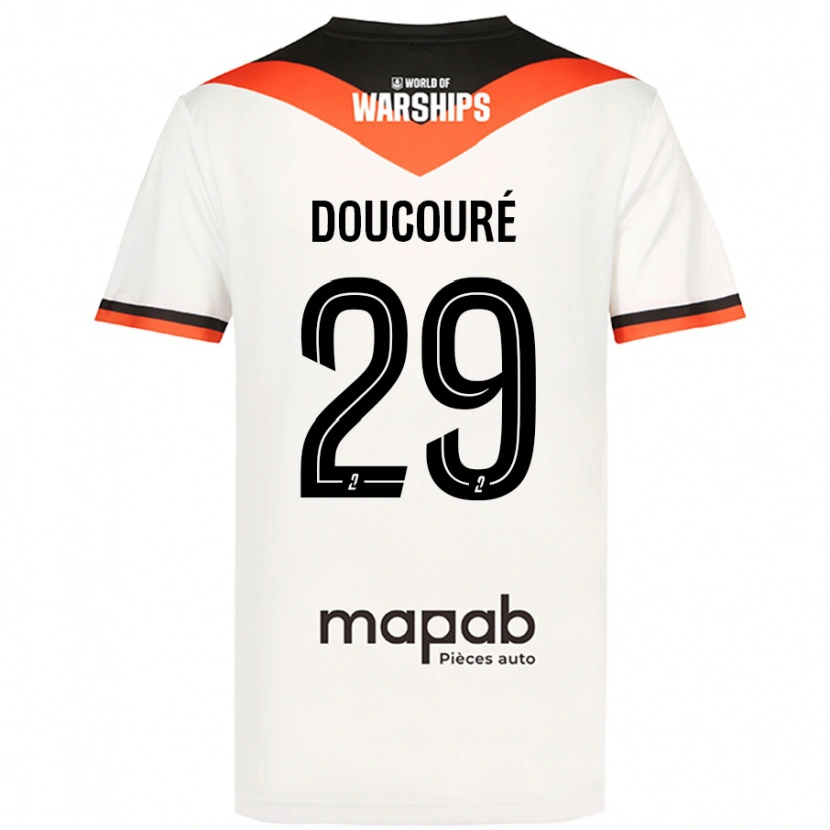 Danxen Niño Camiseta Siriné Doucouré #29 Blanco 2ª Equipación 2024/25 La Camisa México
