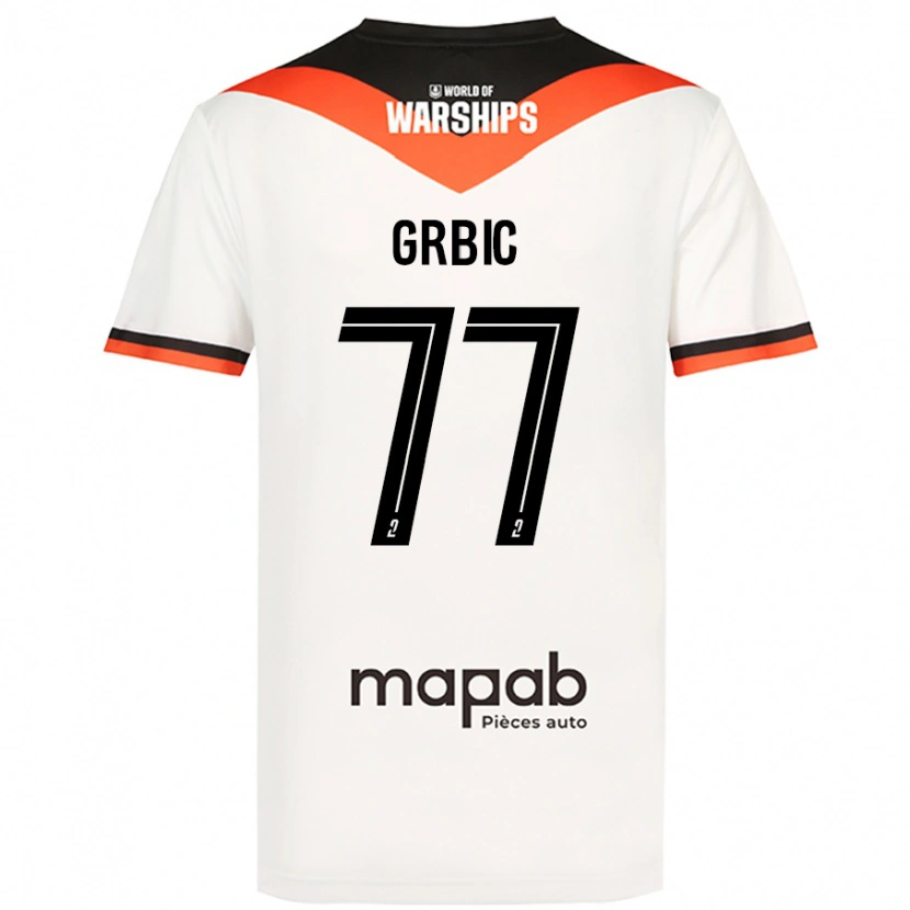 Danxen Niño Camiseta Adrian Grbic #77 Blanco 2ª Equipación 2024/25 La Camisa México
