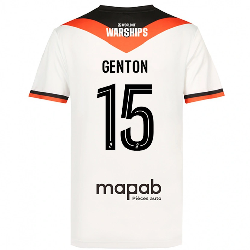 Danxen Niño Camiseta Enzo Genton #15 Blanco 2ª Equipación 2024/25 La Camisa México