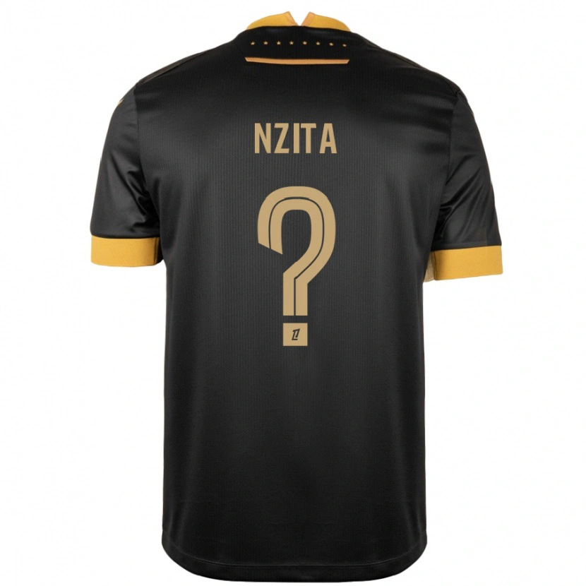 Danxen Niño Camiseta Brayan Nzita #0 Negro Marrón 2ª Equipación 2024/25 La Camisa México