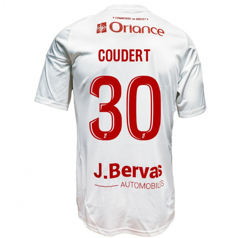 Danxen Niño Camiseta Grégoire Coudert #30 Blanco Rojo 2ª Equipación 2024/25 La Camisa México