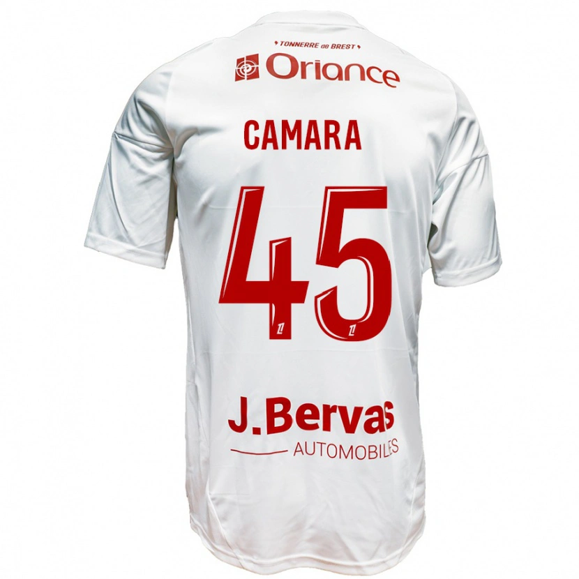 Danxen Niño Camiseta Mahdi Camara #45 Blanco Rojo 2ª Equipación 2024/25 La Camisa México