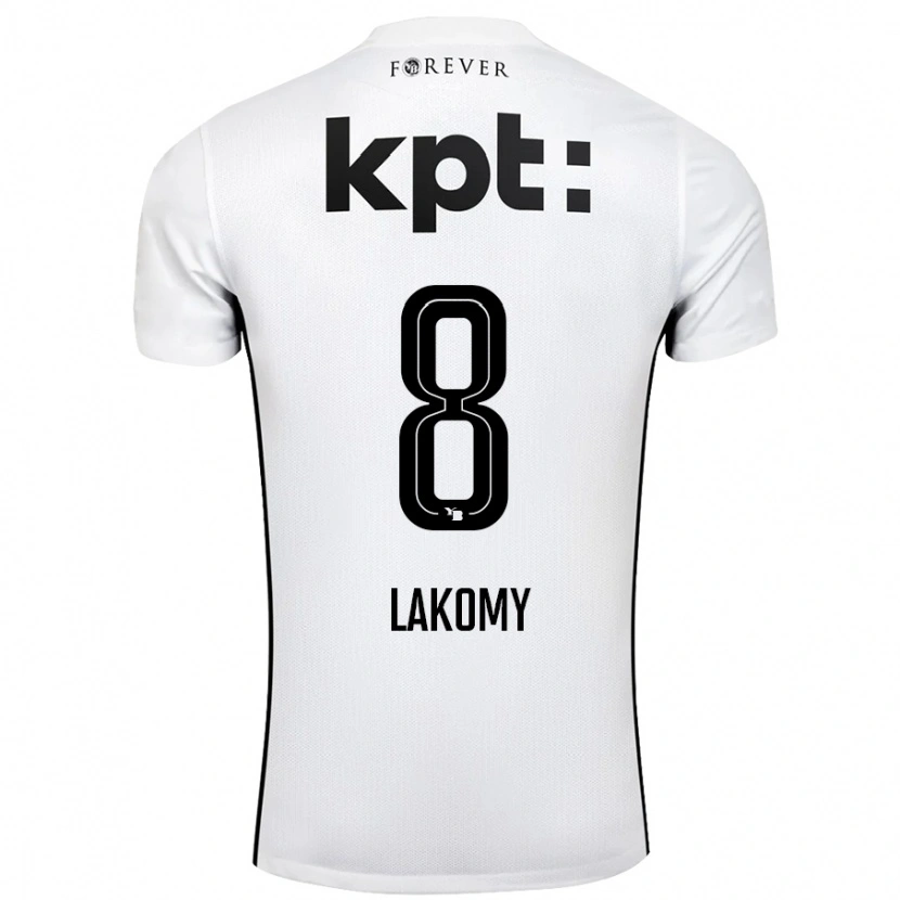 Danxen Niño Camiseta Lukasz Lakomy #8 Blanco Negro 2ª Equipación 2024/25 La Camisa México