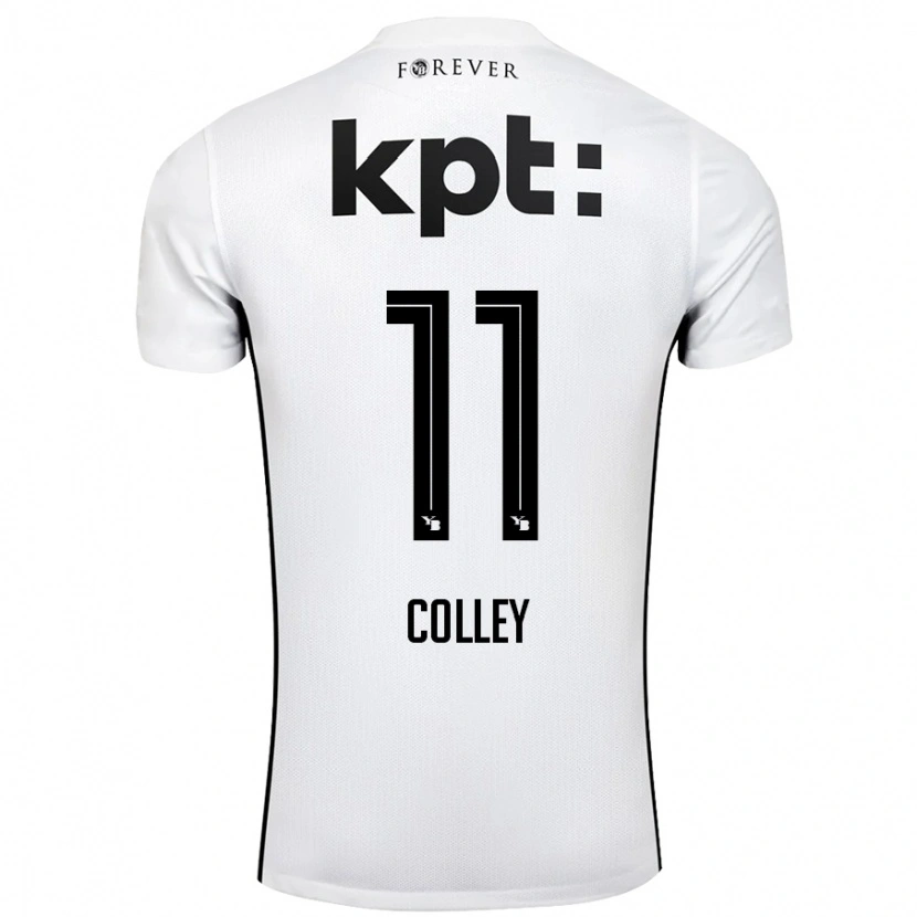 Danxen Niño Camiseta Ebrima Colley #11 Blanco Negro 2ª Equipación 2024/25 La Camisa México