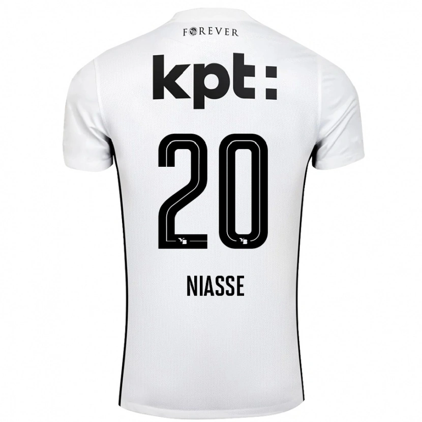 Danxen Niño Camiseta Cheikh Niasse #20 Blanco Negro 2ª Equipación 2024/25 La Camisa México