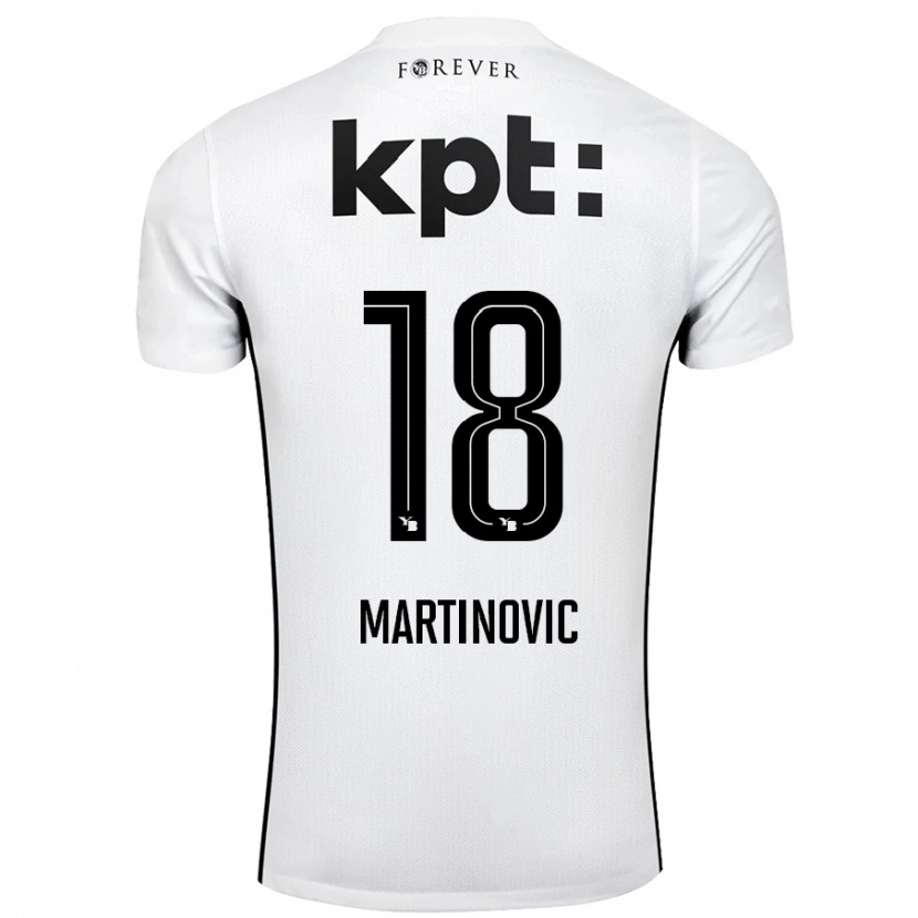 Danxen Niño Camiseta Denis Martinovic #18 Blanco Negro 2ª Equipación 2024/25 La Camisa México