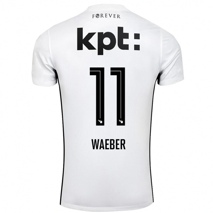 Danxen Niño Camiseta Stéphanie Waeber #11 Blanco Negro 2ª Equipación 2024/25 La Camisa México