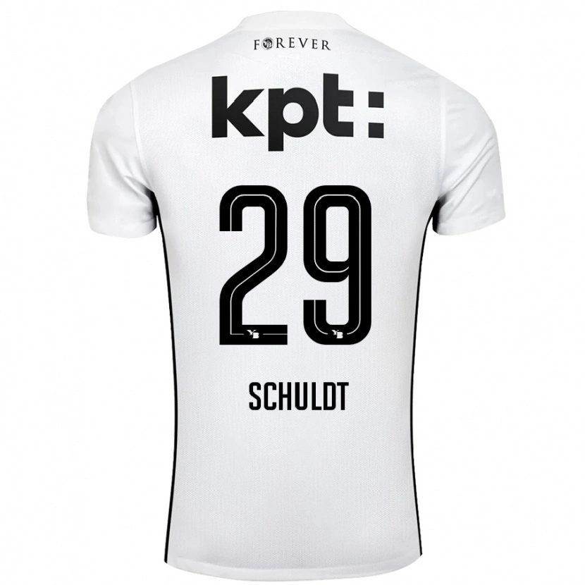 Danxen Niño Camiseta Inga Schuldt #29 Blanco Negro 2ª Equipación 2024/25 La Camisa México