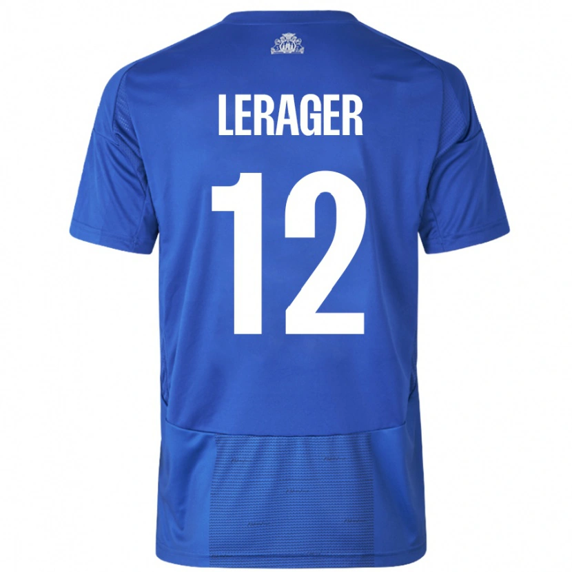Danxen Niño Camiseta Lukas Lerager #12 Blanco Azul 2ª Equipación 2024/25 La Camisa México