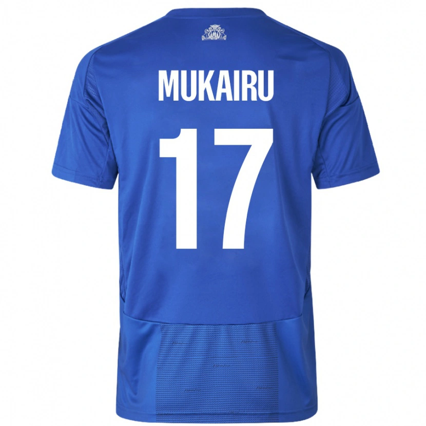 Danxen Niño Camiseta Paul Mukairu #17 Blanco Azul 2ª Equipación 2024/25 La Camisa México