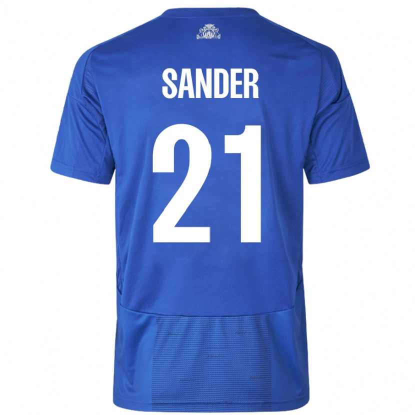 Danxen Niño Camiseta Theo Sander #21 Blanco Azul 2ª Equipación 2024/25 La Camisa México