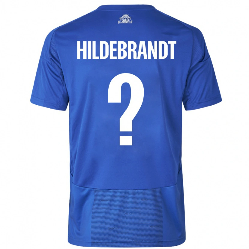 Danxen Niño Camiseta Sylvester Hildebrandt #0 Blanco Azul 2ª Equipación 2024/25 La Camisa México