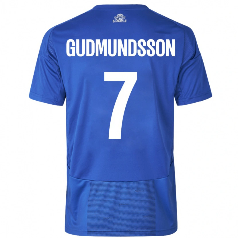 Danxen Niño Camiseta Galdur Gudmundsson #7 Blanco Azul 2ª Equipación 2024/25 La Camisa México