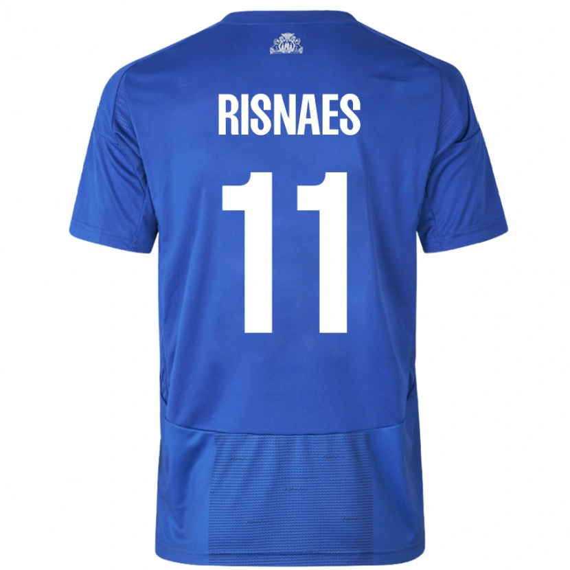Danxen Niño Camiseta Roberto Risnaes #11 Blanco Azul 2ª Equipación 2024/25 La Camisa México