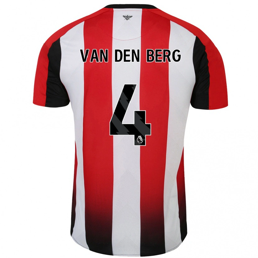 Danxen Hombre Camiseta Sepp Van Den Berg #4 Rojo Blanco 1ª Equipación 2024/25 La Camisa México