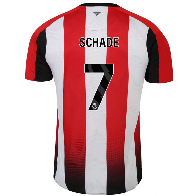 Danxen Hombre Camiseta Kevin Schade #7 Rojo Blanco 1ª Equipación 2024/25 La Camisa México