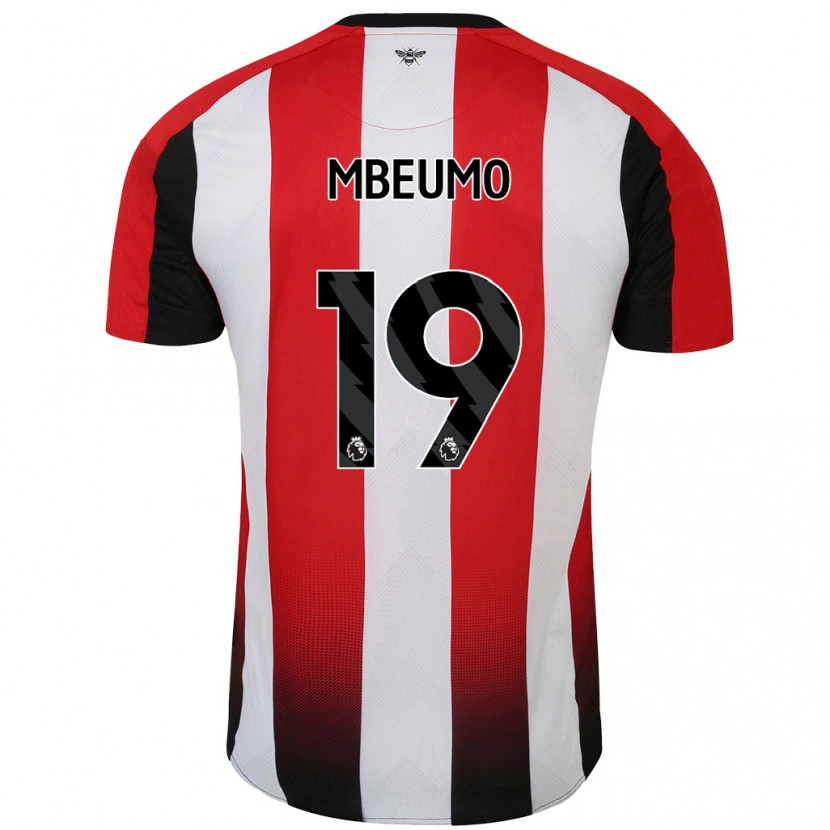 Danxen Hombre Camiseta Bryan Mbeumo #19 Rojo Blanco 1ª Equipación 2024/25 La Camisa México