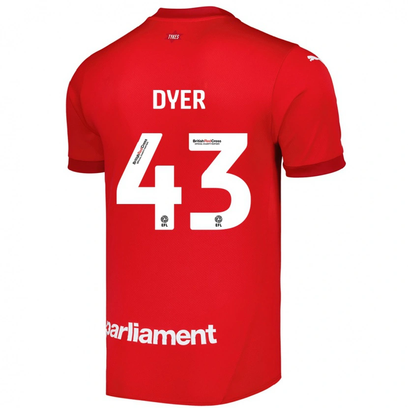Danxen Hombre Camiseta Josiah Dyer #43 Rojo 1ª Equipación 2024/25 La Camisa México