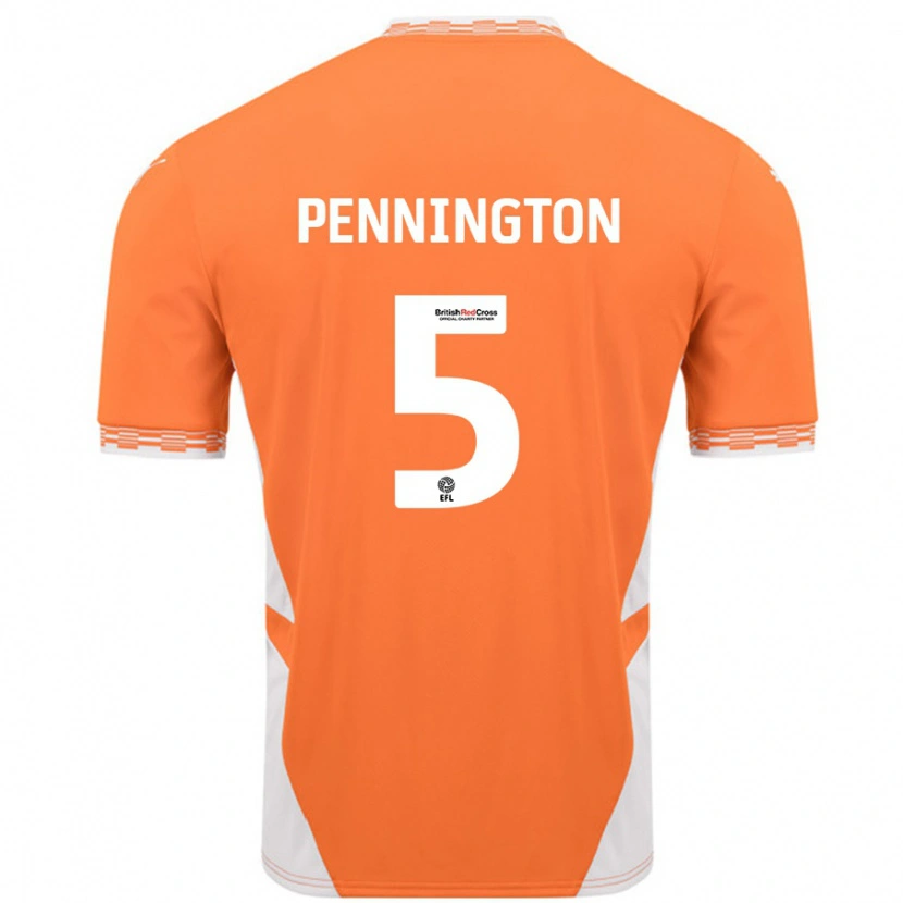 Danxen Hombre Camiseta Matthew Pennington #5 Naranja Blanco 1ª Equipación 2024/25 La Camisa México