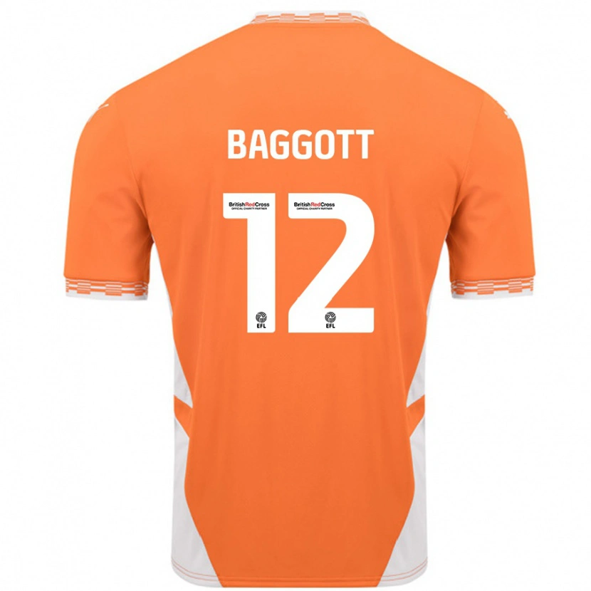 Danxen Hombre Camiseta Elkan Baggott #12 Naranja Blanco 1ª Equipación 2024/25 La Camisa México