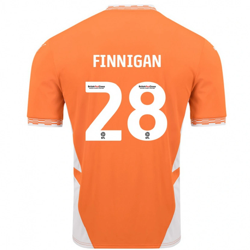 Danxen Hombre Camiseta Ryan Finnigan #28 Naranja Blanco 1ª Equipación 2024/25 La Camisa México