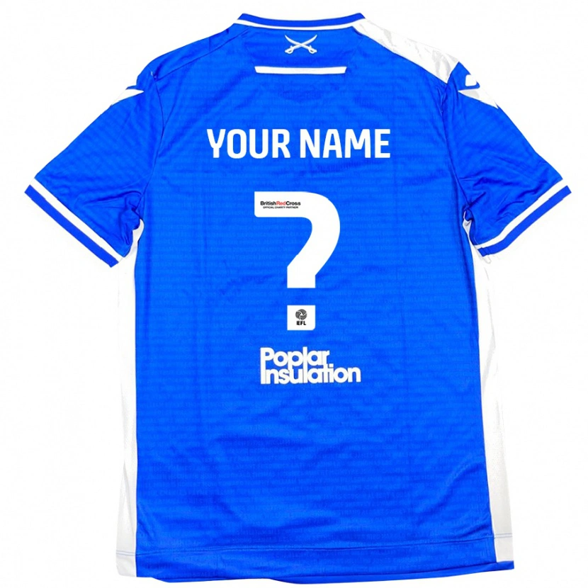 Danxen Hombre Camiseta Su Nombre #0 Azul Blanco 1ª Equipación 2024/25 La Camisa México