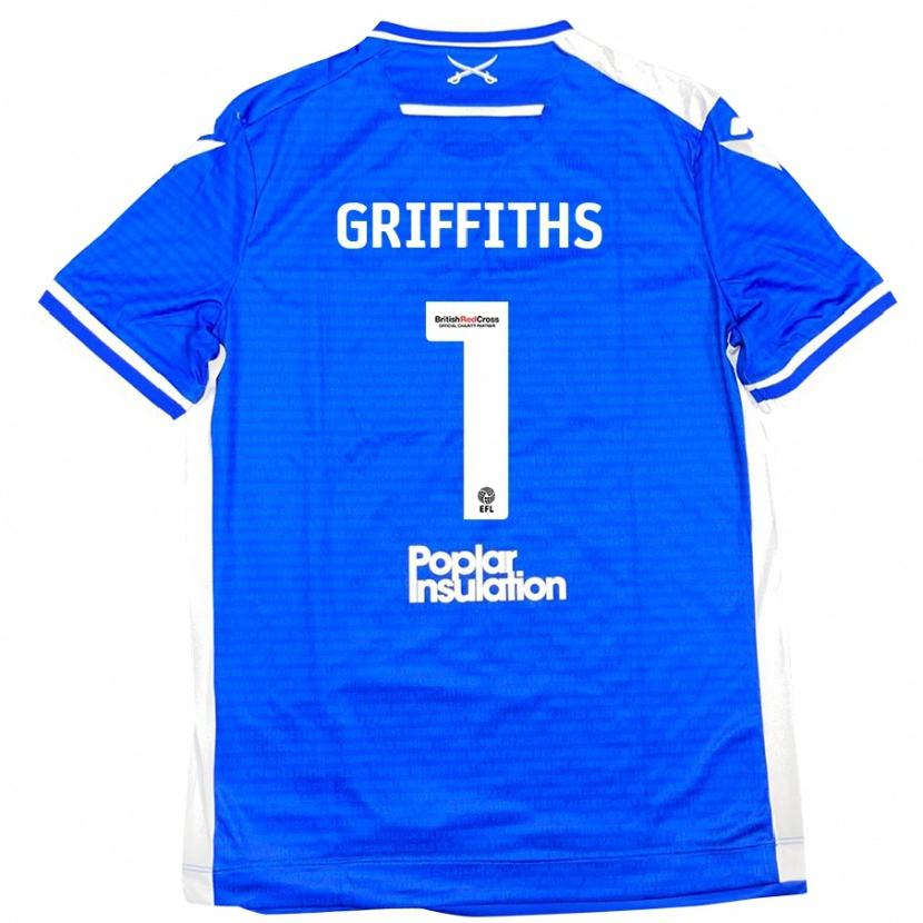 Danxen Hombre Camiseta Josh Griffiths #1 Azul Blanco 1ª Equipación 2024/25 La Camisa México