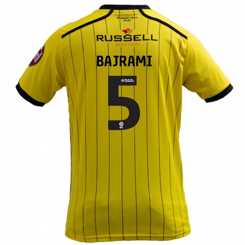 Danxen Hombre Camiseta Geraldo Bajrami #5 Amarillo 1ª Equipación 2024/25 La Camisa México