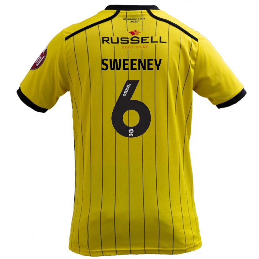 Danxen Hombre Camiseta Ryan Sweeney #6 Amarillo 1ª Equipación 2024/25 La Camisa México