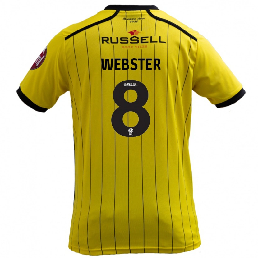 Danxen Hombre Camiseta Charlie Webster #8 Amarillo 1ª Equipación 2024/25 La Camisa México