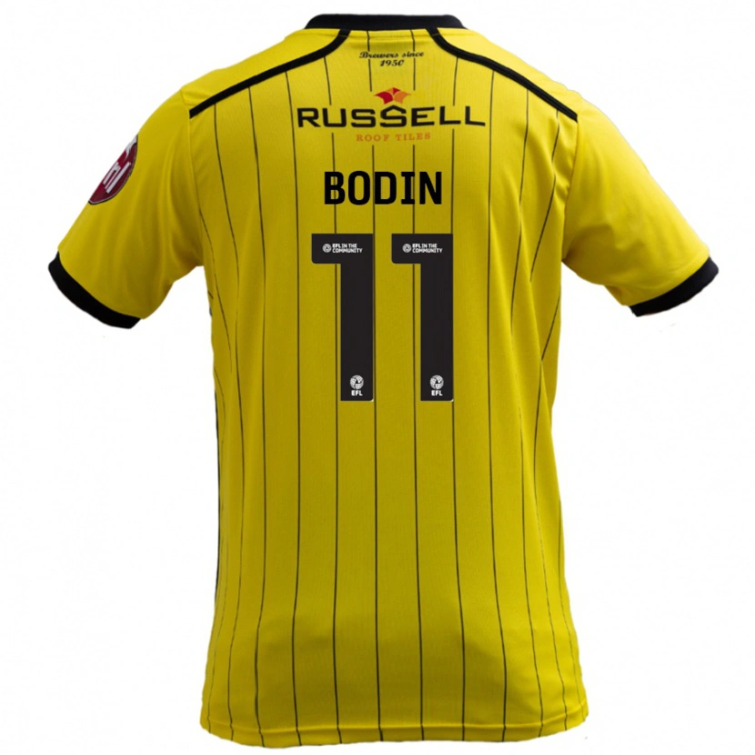 Danxen Hombre Camiseta Billy Bodin #11 Amarillo 1ª Equipación 2024/25 La Camisa México