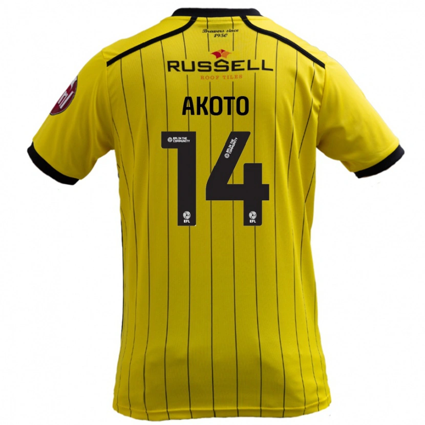 Danxen Hombre Camiseta Nick Akoto #14 Amarillo 1ª Equipación 2024/25 La Camisa México