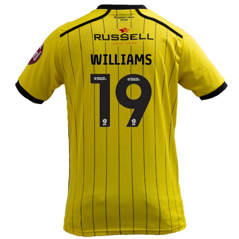 Danxen Hombre Camiseta Dylan Williams #19 Amarillo 1ª Equipación 2024/25 La Camisa México