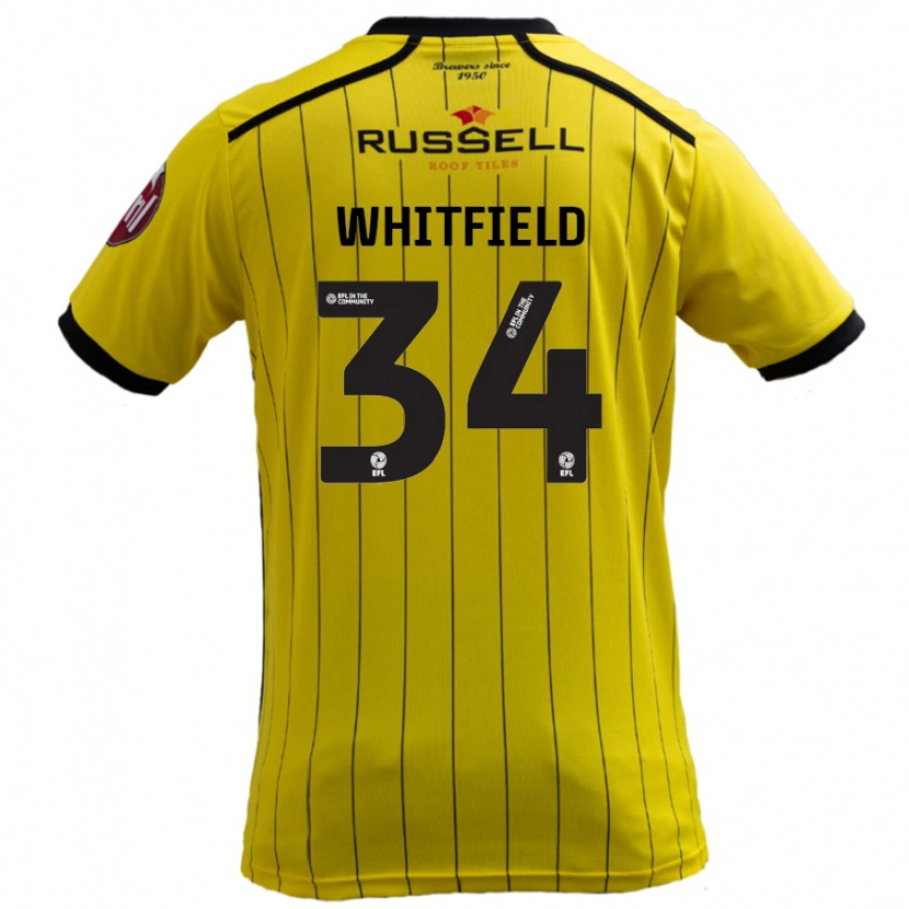 Danxen Hombre Camiseta Ben Whitfield #34 Amarillo 1ª Equipación 2024/25 La Camisa México