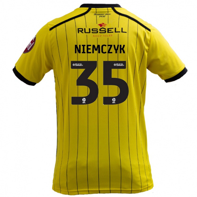 Danxen Hombre Camiseta Jakub Niemczyk #35 Amarillo 1ª Equipación 2024/25 La Camisa México