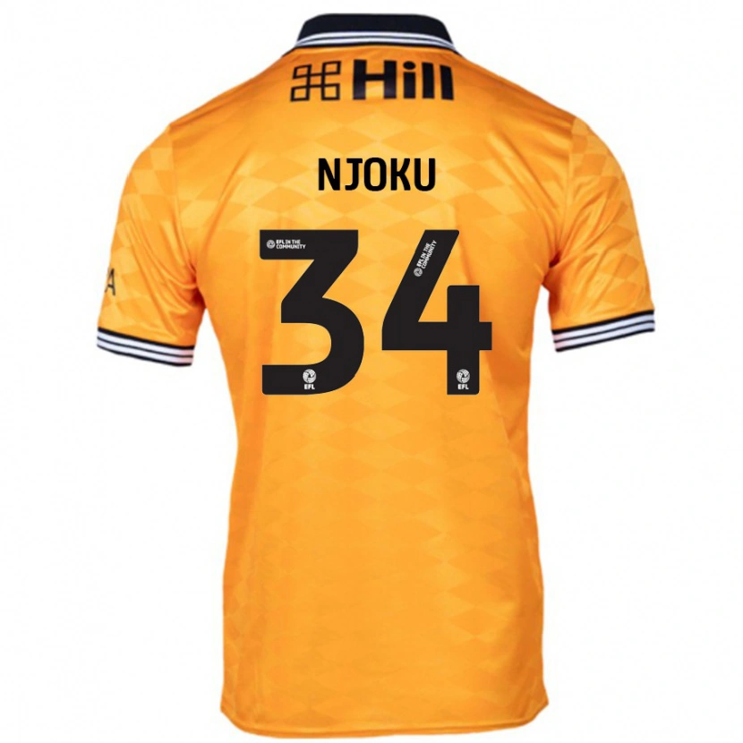 Danxen Hombre Camiseta Brandon Njoku #34 Naranja 1ª Equipación 2024/25 La Camisa México