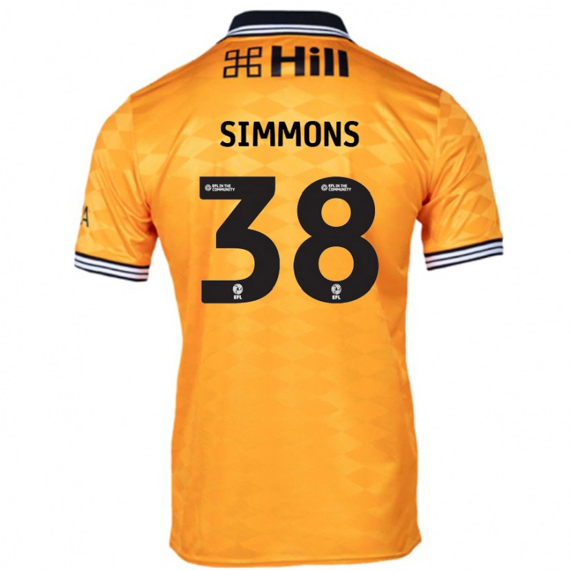Danxen Hombre Camiseta Bella Simmons #38 Naranja 1ª Equipación 2024/25 La Camisa México