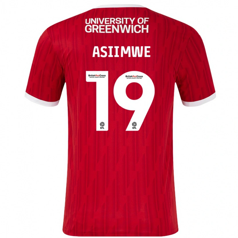 Danxen Hombre Camiseta Nathan Asiimwe #19 Rojo Blanco 1ª Equipación 2024/25 La Camisa México