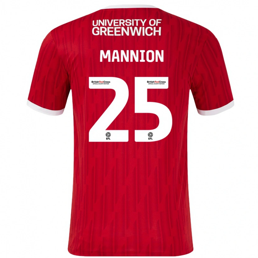 Danxen Hombre Camiseta Will Mannion #25 Rojo Blanco 1ª Equipación 2024/25 La Camisa México
