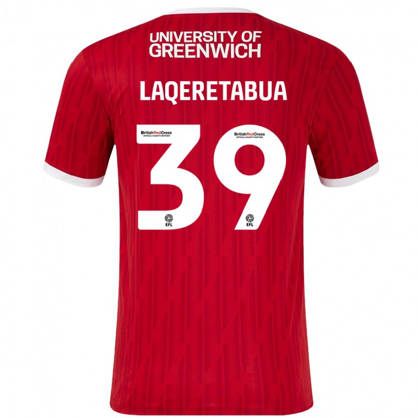 Danxen Hombre Camiseta Josh Laqeretabua #39 Rojo Blanco 1ª Equipación 2024/25 La Camisa México