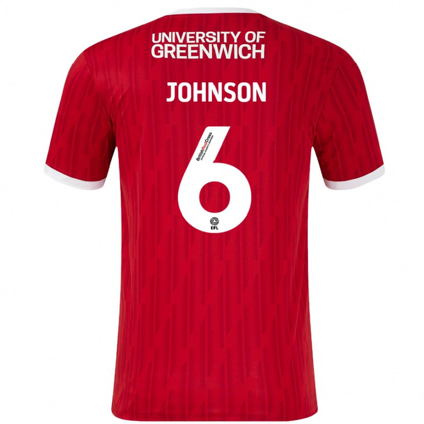 Danxen Hombre Camiseta Melissa Johnson #6 Rojo Blanco 1ª Equipación 2024/25 La Camisa México